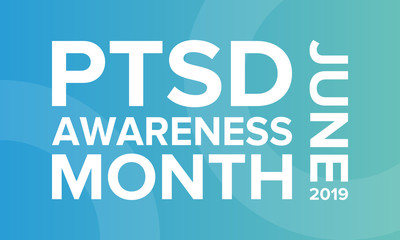 PTSD Awareness Month in June. Post Traumatic Stress Disorder. Celebrated annual in United States. Awareness concept. Poster, card, banner and background. Vector illustration