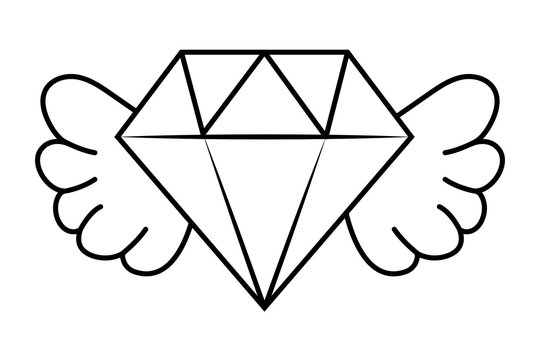 diamons with wings black and white