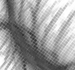 Modern abstract image with black white pixel background on halftone white background for banner design.