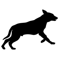 Shepherd dog silhouette on a white background