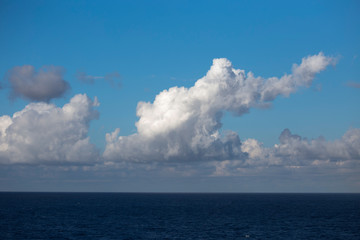 Clouds and Caribbean sea