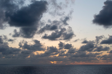 Naklejka na ściany i meble Sunset over the Caribbean sea