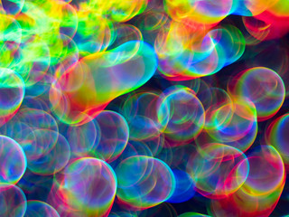 Sweet rainbow disco gradient. Natural lighting effects. Background image is abstract blurred backdrop. Defocused urban abstract texture. Ecological ideas for your graphic design, banner, or poster