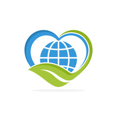illustration icon with Earth care concept, preserving the environment