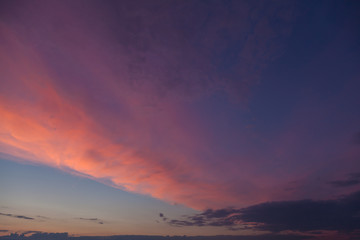 Dramatic red evening sky