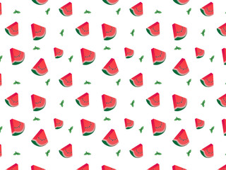 Pattern of watermelon with mint.