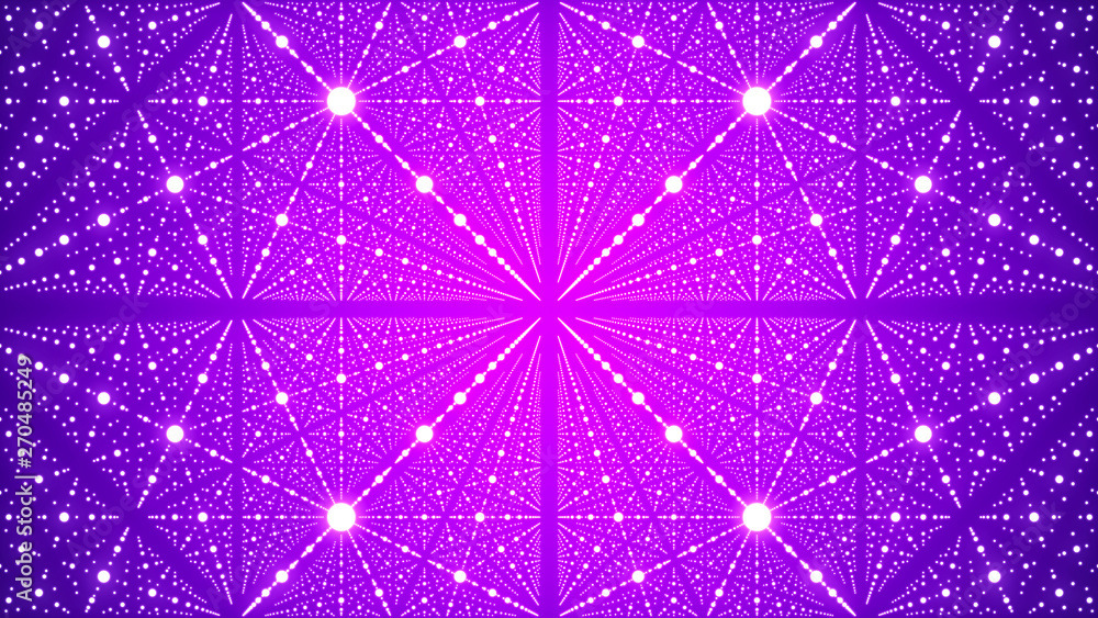 Poster background with illusion of infinity with many dots. abstract futuristic background. 3d rendering.
