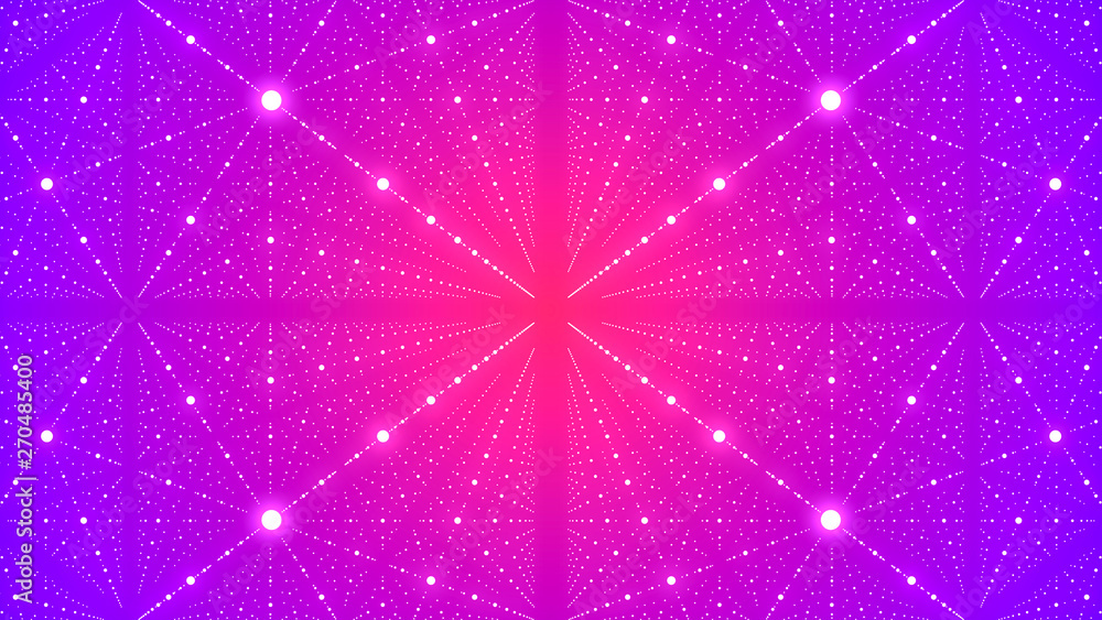 Poster background with illusion of infinity with many dots. abstract futuristic background. 3d rendering.