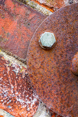 Close Up of an Industrial Bridge Rust and Weathered for Background