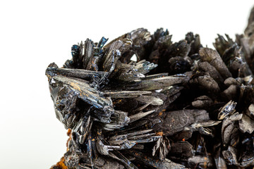 Macro stone Apatite mineral on white background