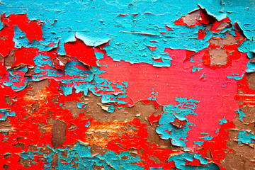 A Very Weathered Metal Garage Door Heavy Paint Worn Off Background