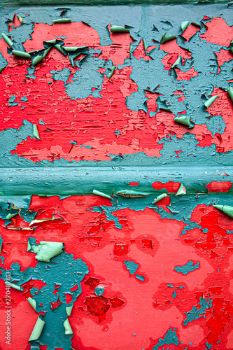 A Very Weathered Metal Garage Door Heavy Paint Worn Off Background