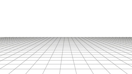 Vector perspective grid. Detailed lines on white background.