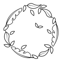 wreath leaves foliage natural white background