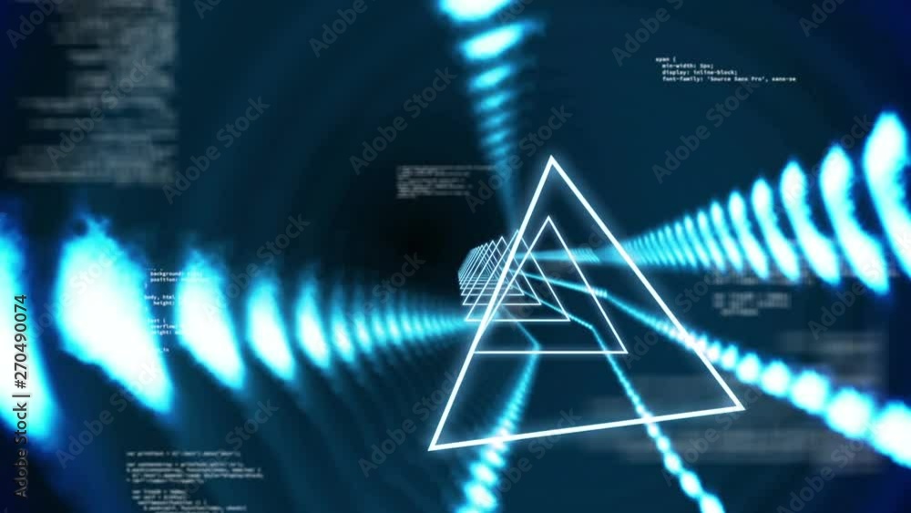 Poster moving through a triangle tunnel