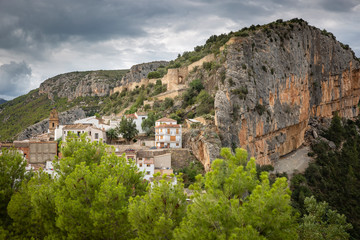 a view of Chulilla town, province of Valencia, Valencian Community, Spain 
