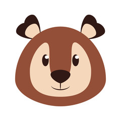 Bear head wildlife cute animal cartoon