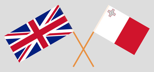 The  UK and Malta. British and Maltese flags