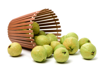 Pink guava isolated on white background