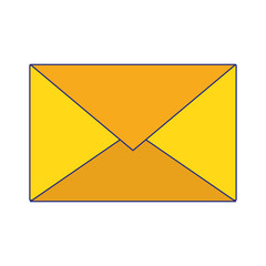 Email envelope symbol isolated blue lines