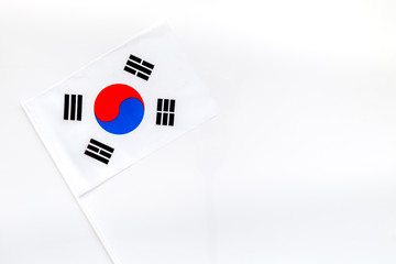 Flag of South Korea on white background top view