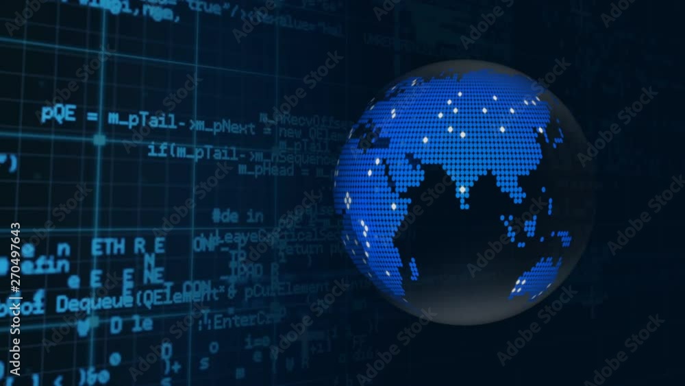 Aufkleber digital globe with interface codes