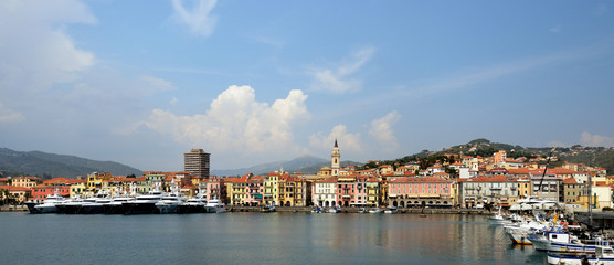 City of Imperia in sunny september day. Liguria, Italy.