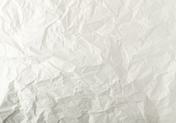 Sheet of White Thin Crumpled Craft Paper Background