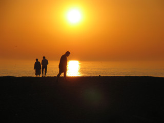 Sonnenuntergang am Meer, Nordsee, Vorupør, Jütland, Dänemark