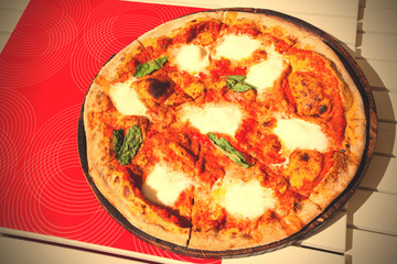 Pizza Margherita with basil
