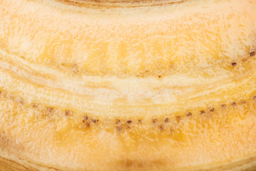 close up view of ripe exotic tasty banana puree