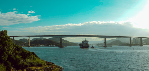 panorama vista da terceira ponte em vila velha espirito santo brasil