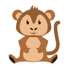 Monkey wildlife cute animal cartoon