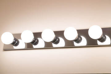 lights in a bathroom closeup - Image