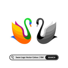 Obraz premium Swan Logo Template, Colorful, can use for landing page, template, ui, web, mobile app, poster, banner, flyer, stickers, Business Name, EPS 10