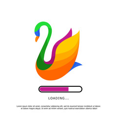 Swan Logo Template, Colorful, can use for landing page, template, ui, web, mobile app, poster, banner, flyer, stickers, Business Name, EPS 10