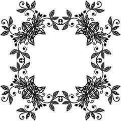 Vector illustration greeting card with various pattern flower frame