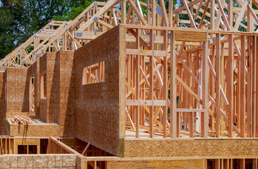 New construction of a house Framed New Construction of a House Building the ground up