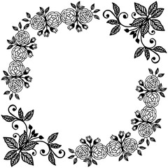 Vector illustration drawing of pattern with flower frame