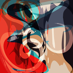 Abstract geometric colored background in the style of graffiti. Qualitative illustration for your design.