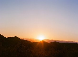 Sunset over the mountains in Santa Clarita