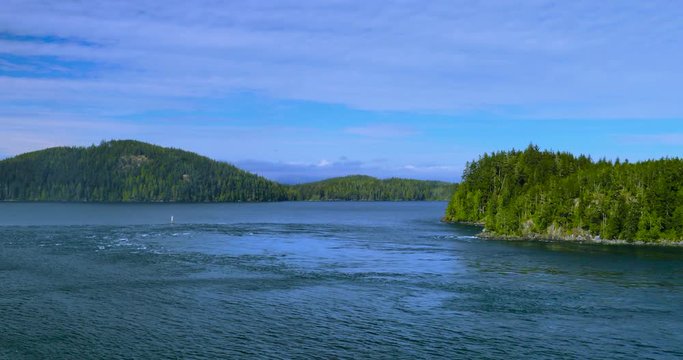 Cruise to Vancouver, in the Alaska Sea, USA, beautiful bay scenery in the afternoon sun