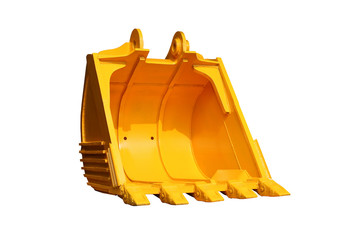 Isolated excavator bucket on white background © William 23 Studio