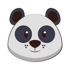 Fototapeta premium Panda head wildlife cute animal cartoon