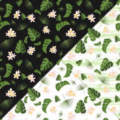 seamless floral pattern with tropical flowers and foliage