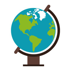 World globe cartoon isolated