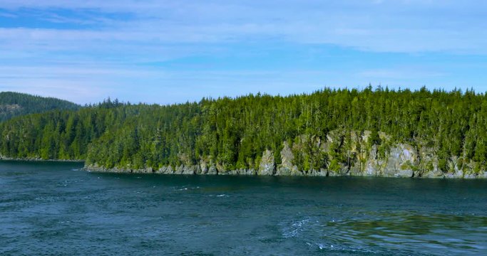 Cruise to Vancouver, in the Alaska Sea, USA, beautiful bay scenery in the afternoon sun