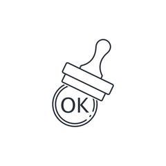 Stamp OK.  Vector linear icon.