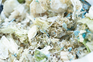 Plastic bag waste degradation for the recycled.