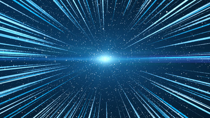 The blue background in the middle, with blue and white light lines, bursting out beautifully like a fireworks exploding with different depths.